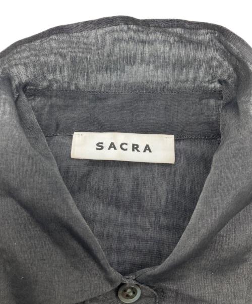 SACRA（サクラ）SACRA (サクラ) PREMIUM SILK COTTON CROPPED SHIRT グレー サイズ:38の古着・服飾アイテム