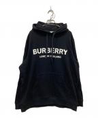 BURBERRYバーバリー）の古着「フロントロゴプリントプルオーバーパーカー」｜ブラック