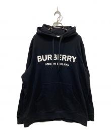 BURBERRY（バーバリー）の古着「フロントロゴプリントプルオーバーパーカー」｜ブラック