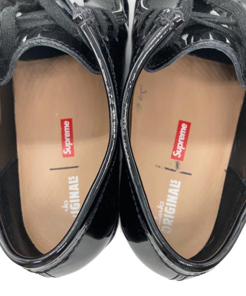 CLARKS（クラークス）CLARKS (クラークス) Supreme (シュプリーム) Patent Leather Wallabee / パテントレザーワラビー ブラック サイズ:27cmの古着・服飾アイテム