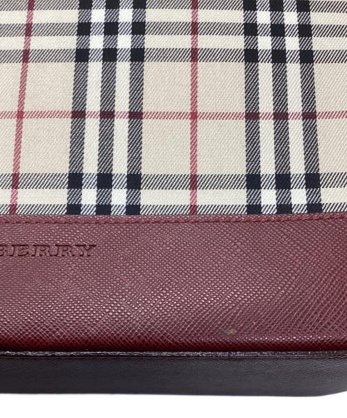 BURBERRY（バーバリー）BURBERRY (バーバリー) ノバチェックトートバッグ レッド×ベージュの古着・服飾アイテム
