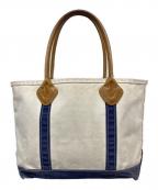 L.L.Beanエルエルビーン）の古着「BOAT&TOTE / レザーハンドルトートバッグ」｜アイボリー×ネイビー