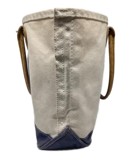 L.L.Bean（エルエルビーン）L.L.Bean (エルエルビーン) BOAT&TOTE / レザーハンドルトートバッグ アイボリー×ネイビーの古着・服飾アイテム