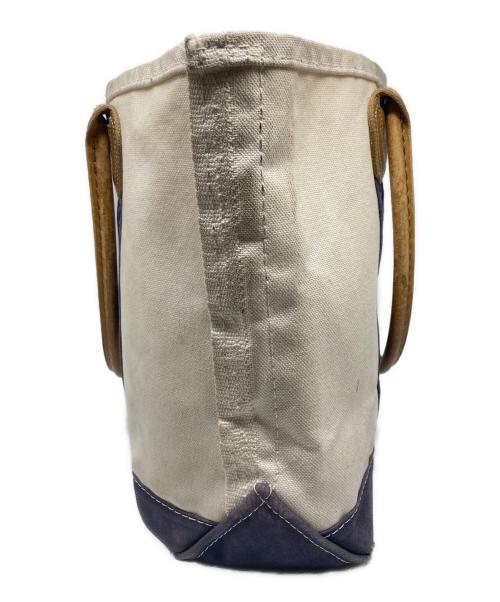 L.L.Bean（エルエルビーン）L.L.Bean (エルエルビーン) BOAT&TOTE / レザーハンドルトートバッグ アイボリー×ネイビーの古着・服飾アイテム