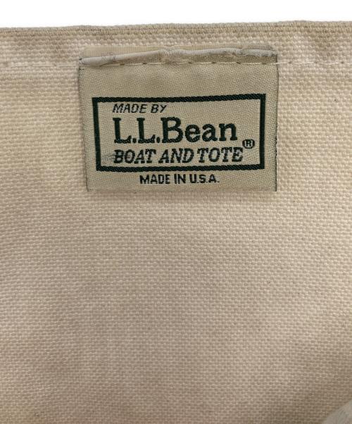 L.L.Bean（エルエルビーン）L.L.Bean (エルエルビーン) BOAT&TOTE / レザーハンドルトートバッグ アイボリー×ネイビーの古着・服飾アイテム