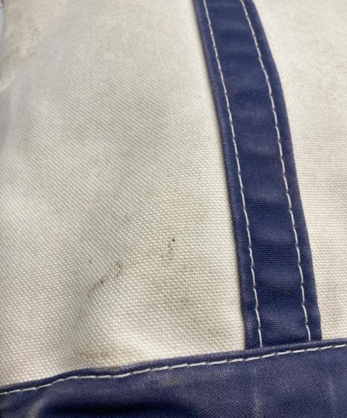 L.L.Bean（エルエルビーン）L.L.Bean (エルエルビーン) BOAT&TOTE / レザーハンドルトートバッグ アイボリー×ネイビーの古着・服飾アイテム