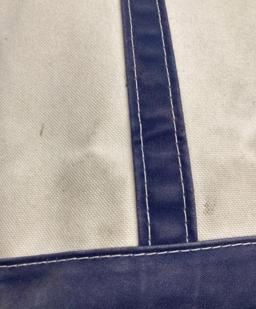 L.L.Bean（エルエルビーン）L.L.Bean (エルエルビーン) BOAT&TOTE / レザーハンドルトートバッグ アイボリー×ネイビーの古着・服飾アイテム