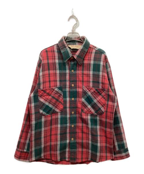 big mac（ビッグマック）big mac (ビッグマック) ヘビーネルシャツ レッド×グリーン サイズ:XLの古着・服飾アイテム