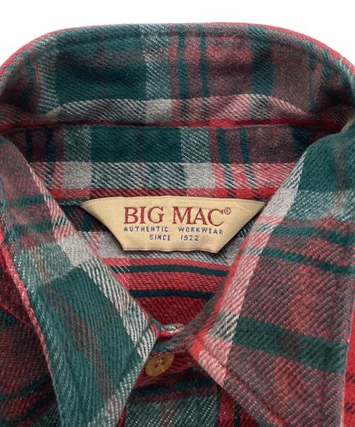 big mac（ビッグマック）big mac (ビッグマック) ヘビーネルシャツ レッド×グリーン サイズ:XLの古着・服飾アイテム