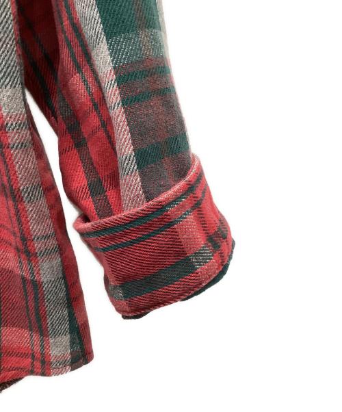 big mac（ビッグマック）big mac (ビッグマック) ヘビーネルシャツ レッド×グリーン サイズ:XLの古着・服飾アイテム