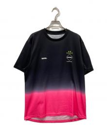 F.C.R.B.（エフシーレアルブリストル）の古着「GRADATION PRE MATCH TOP」｜ブラック×ピンク