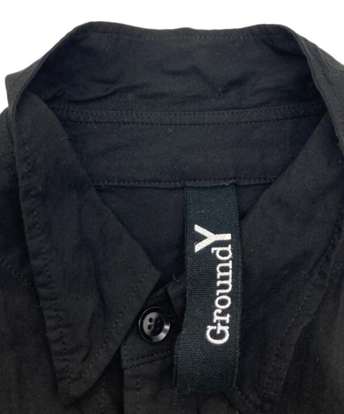 GROUND Y（グラウンドワイ）GROUND Y (グラウンドワイ) レーヨン長袖シャツ ブラック サイズ:３の古着・服飾アイテム