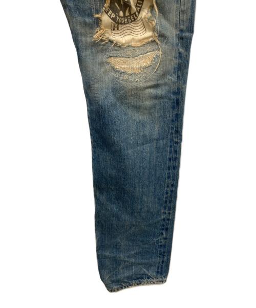 Hysteric Glamour（ヒステリックグラマー）Hysteric Glamour (ヒステリックグラマー) CHECK REMAKE加工デニムパンツ インディゴ サイズ:W30の古着・服飾アイテム