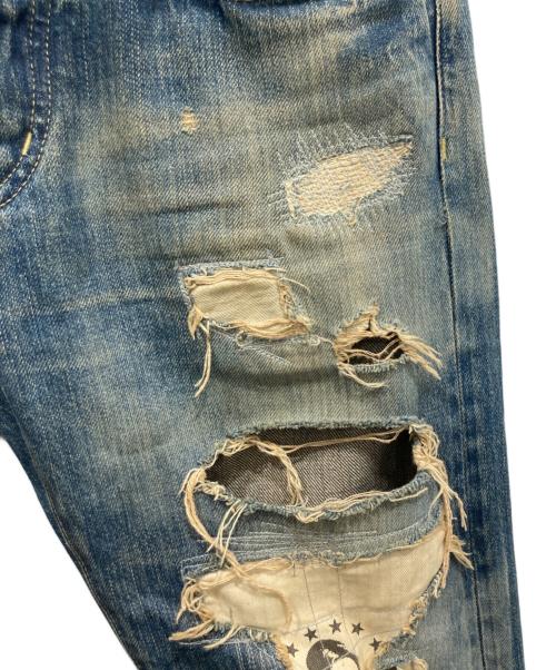 Hysteric Glamour（ヒステリックグラマー）Hysteric Glamour (ヒステリックグラマー) CHECK REMAKE加工デニムパンツ インディゴ サイズ:W30の古着・服飾アイテム