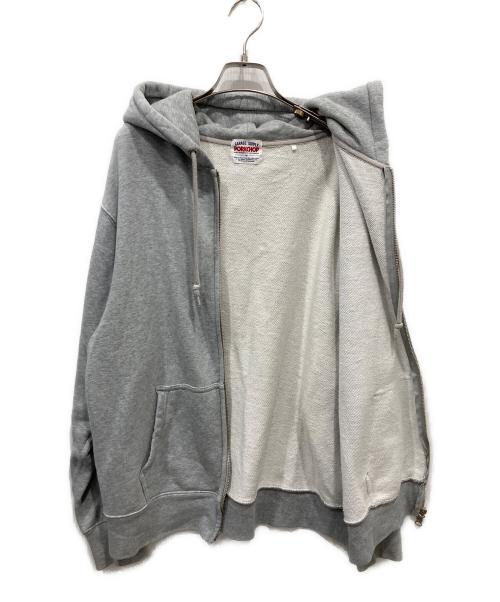 PORKCHOP GARAGE SUPPLY（ポークチョップガレージサプライ）PORKCHOP GARAGE SUPPLY (ポークチョップガレージサプライ) プリントジップパーカー グレー サイズ:Mの古着・服飾アイテム