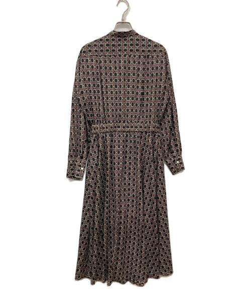 BALLSEY（ボールジィ）BALLSEY (ボールジィ) オクタゴンプリント スタンドカラーシャツワンピース ブラウン サイズ:36の古着・服飾アイテム