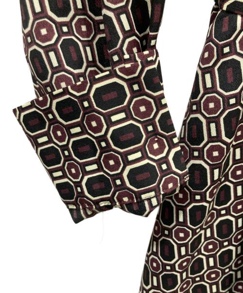 BALLSEY（ボールジィ）BALLSEY (ボールジィ) オクタゴンプリント スタンドカラーシャツワンピース ブラウン サイズ:36の古着・服飾アイテム
