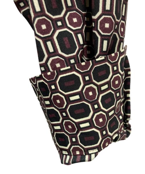 BALLSEY（ボールジィ）BALLSEY (ボールジィ) オクタゴンプリント スタンドカラーシャツワンピース ブラウン サイズ:36の古着・服飾アイテム