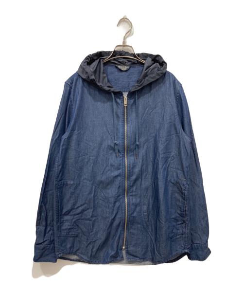 DIESEL（ディーゼル）DIESEL (ディーゼル) デニム切替フーデッドジャケット インディゴ サイズ:Lの古着・服飾アイテム