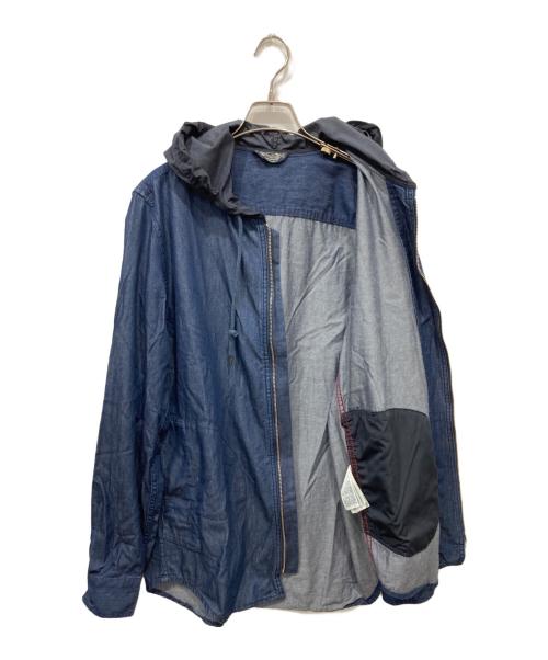 DIESEL（ディーゼル）DIESEL (ディーゼル) デニム切替フーデッドジャケット インディゴ サイズ:Lの古着・服飾アイテム