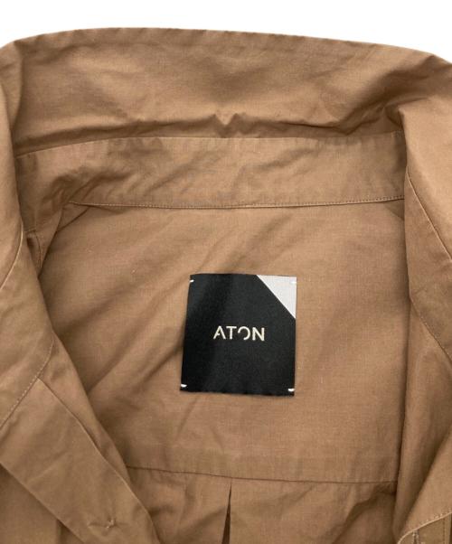 ATON（エイトン）ATON (エイトン) シャツワンピース ブラウン サイズ:2の古着・服飾アイテム