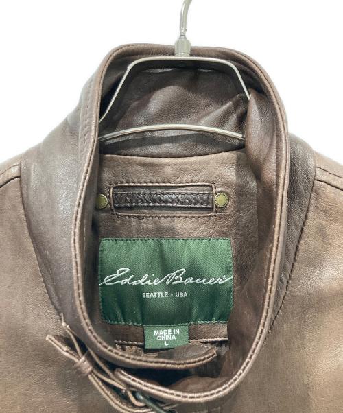 Eddie Bauer（エディーバウアー）Eddie Bauer (エディーバウアー) ラムレザージャケット ブラウン サイズ:Lの古着・服飾アイテム
