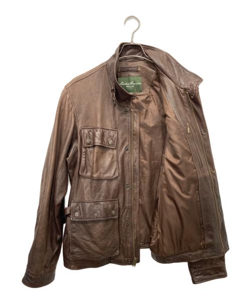 Eddie Bauer（エディーバウアー）Eddie Bauer (エディーバウアー) ラムレザージャケット ブラウン サイズ:Lの古着・服飾アイテム