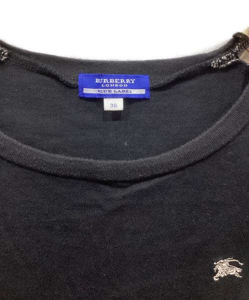 BURBERRY BLUE LABEL（バーバリー ブルー レーベル）BURBERRY BLUE LABEL (バーバリー ブルー レーベル) ノバショルダーカットソー ブラック サイズ:38の古着・服飾アイテム