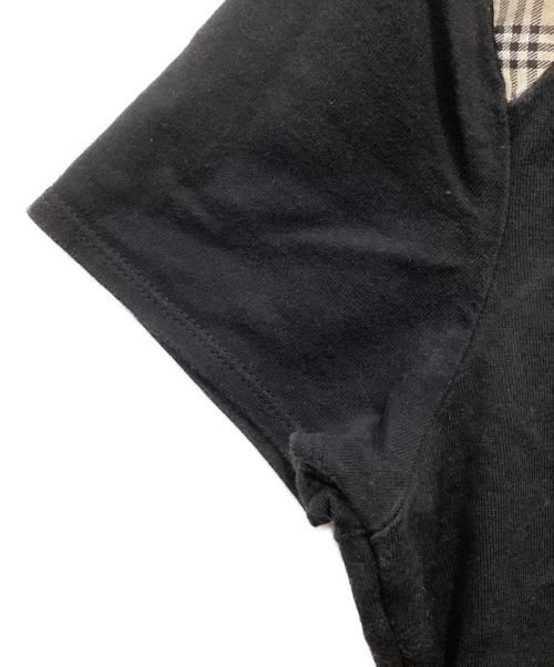 BURBERRY BLUE LABEL（バーバリー ブルー レーベル）BURBERRY BLUE LABEL (バーバリー ブルー レーベル) ノバショルダーカットソー ブラック サイズ:38の古着・服飾アイテム