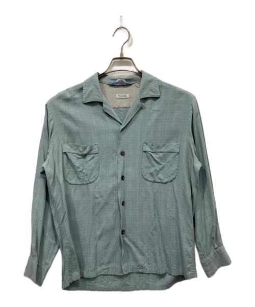 SPORTSMAN（スポーツマン）SPORTSMAN (スポーツマン) オープンカラーレーヨンシャツ ブルー サイズ:Mの古着・服飾アイテム