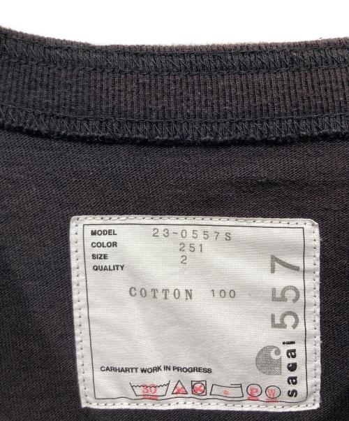 sacai（サカイ）sacai (サカイ) Carhartt WIP (カーハート ワーク イン プログレス) ポケットTシャツ ブラック サイズ:2の古着・服飾アイテム