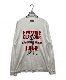 Hysteric Glamour（ヒステリックグラマー）の古着「KEEP MUSIC ロングスリーブカットソー」｜ホワイト