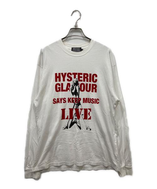 Hysteric Glamour（ヒステリックグラマー）Hysteric Glamour (ヒステリックグラマー) KEEP MUSIC ロングスリーブカットソー ホワイト サイズ:Mの古着・服飾アイテム