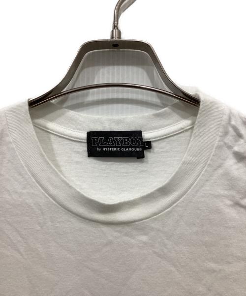 PLAY BOY（プレイボーイ）PLAY BOY (プレイボーイ) Hysteric Glamour (ヒステリックグラマー) プリントTシャツ ホワイト サイズ:Lの古着・服飾アイテム