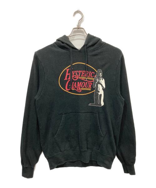 Hysteric Glamour（ヒステリックグラマー）Hysteric Glamour (ヒステリックグラマー) HYS GIRL プリントプルオーバーパーカー ブラック サイズ:Mの古着・服飾アイテム
