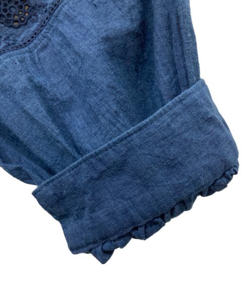 45R（フォーティファイブ・アール）45R (フォーティファイブ・アール) Ai Indian Khadi Cutwork Blouse インディゴ サイズ:Freeの古着・服飾アイテム