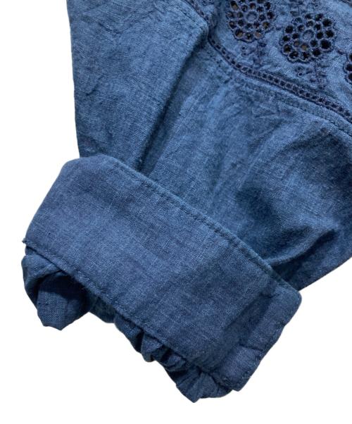 45R（フォーティファイブ・アール）45R (フォーティファイブ・アール) Ai Indian Khadi Cutwork Blouse インディゴ サイズ:Freeの古着・服飾アイテム