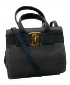 Salvatore Ferragamoサルヴァトーレ フェラガモ）の古着「ヴァラリボンハンドバッグ」｜ブラック