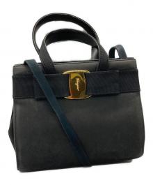 Salvatore Ferragamo（サルヴァトーレ フェラガモ）の古着「ヴァラリボンハンドバッグ」｜ブラック