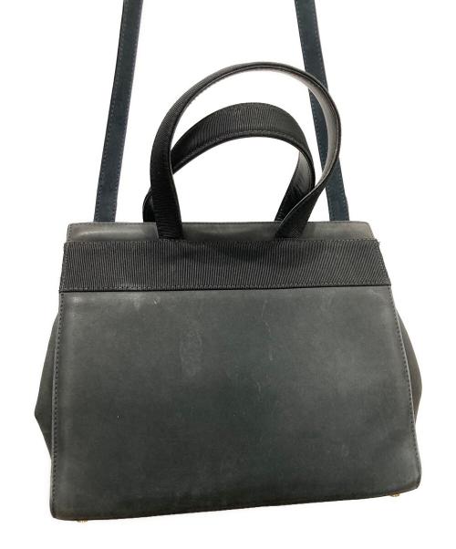 Salvatore Ferragamo（サルヴァトーレ フェラガモ）Salvatore Ferragamo (サルヴァトーレ フェラガモ) ヴァラリボンハンドバッグ ブラックの古着・服飾アイテム