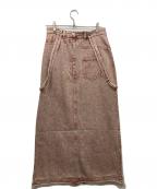 Ameriアメリ）の古着「MEDI INVERT SUSPENDER DENIM SKIRT」｜レッド