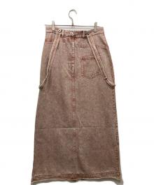 Ameri（アメリ）の古着「MEDI INVERT SUSPENDER DENIM SKIRT」｜レッド