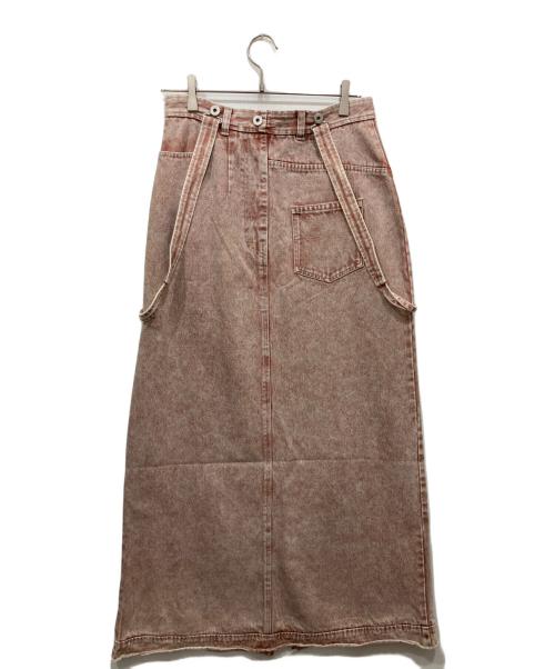 Ameri（アメリ）Ameri (アメリ) MEDI INVERT SUSPENDER DENIM SKIRT レッド サイズ:26の古着・服飾アイテム