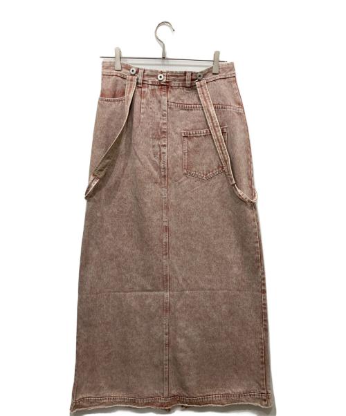 Ameri（アメリ）Ameri (アメリ) MEDI INVERT SUSPENDER DENIM SKIRT レッド サイズ:26の古着・服飾アイテム