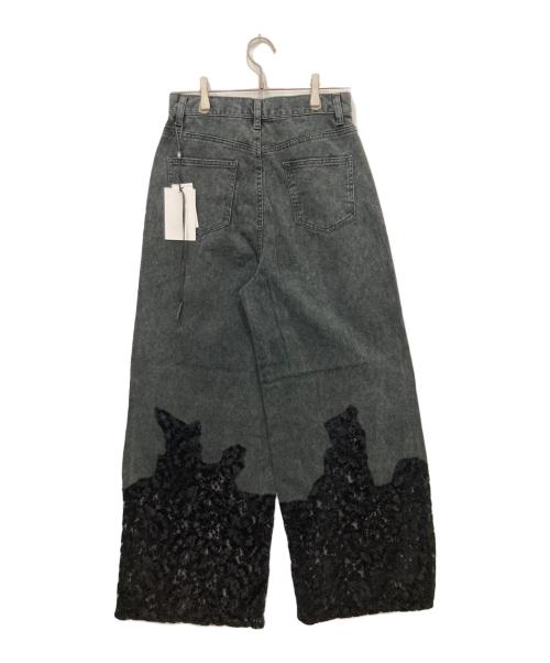 Ameri（アメリ）Ameri (アメリ) LACE DOCKING FADE DENIM PANTS ブラック サイズ:W26の古着・服飾アイテム