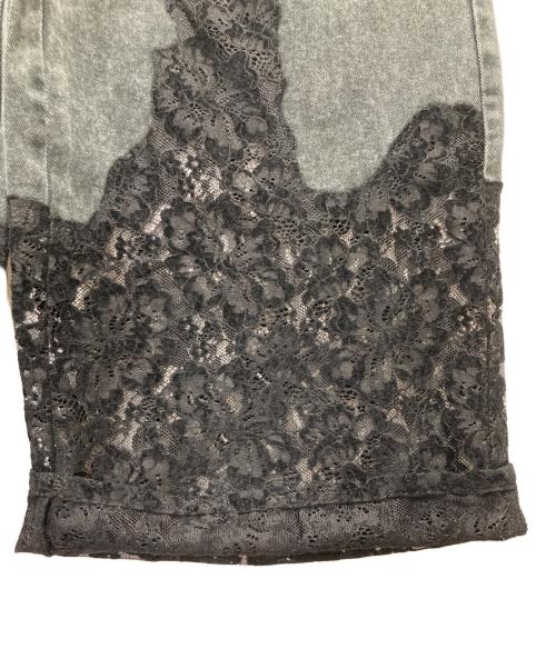 Ameri（アメリ）Ameri (アメリ) LACE DOCKING FADE DENIM PANTS ブラック サイズ:W26の古着・服飾アイテム
