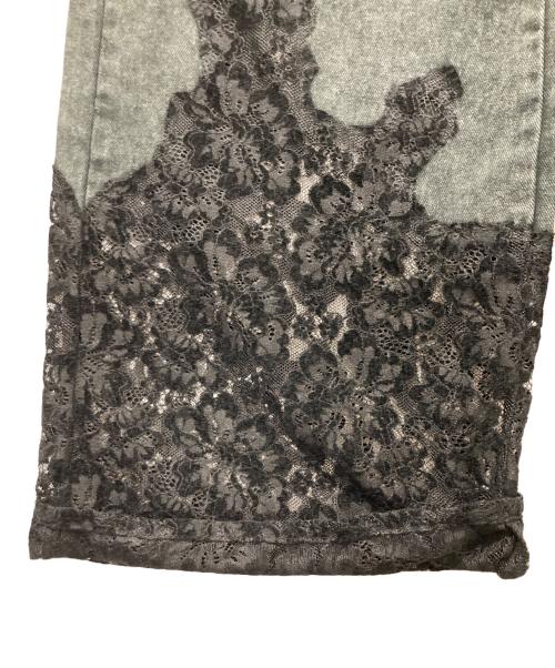 Ameri（アメリ）Ameri (アメリ) LACE DOCKING FADE DENIM PANTS ブラック サイズ:W26の古着・服飾アイテム