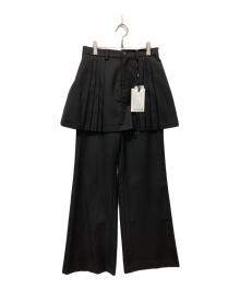 Ameri（アメリ）の古着「PLEATS MINI SKIRT SET PANTS」｜ブラック
