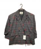 Ameriアメリ）の古着「CHECK FLOWER PAPA JACKET」｜グレー