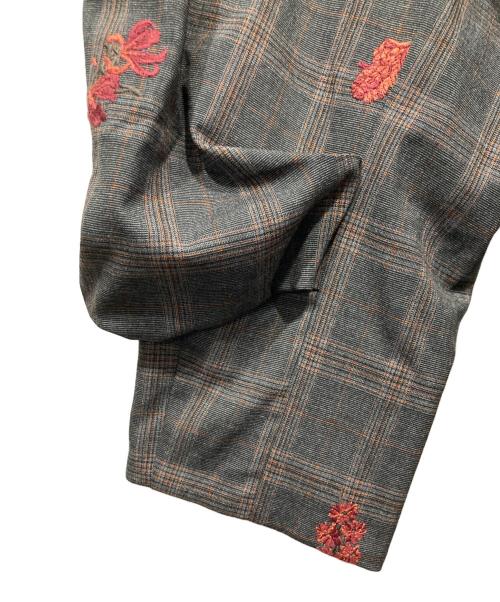 Ameri（アメリ）Ameri (アメリ) CHECK FLOWER PAPA JACKET グレー サイズ:Mの古着・服飾アイテム